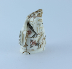 Эксклюзивная нэцкэ Дзюродзин с волшебной метелкой и веером