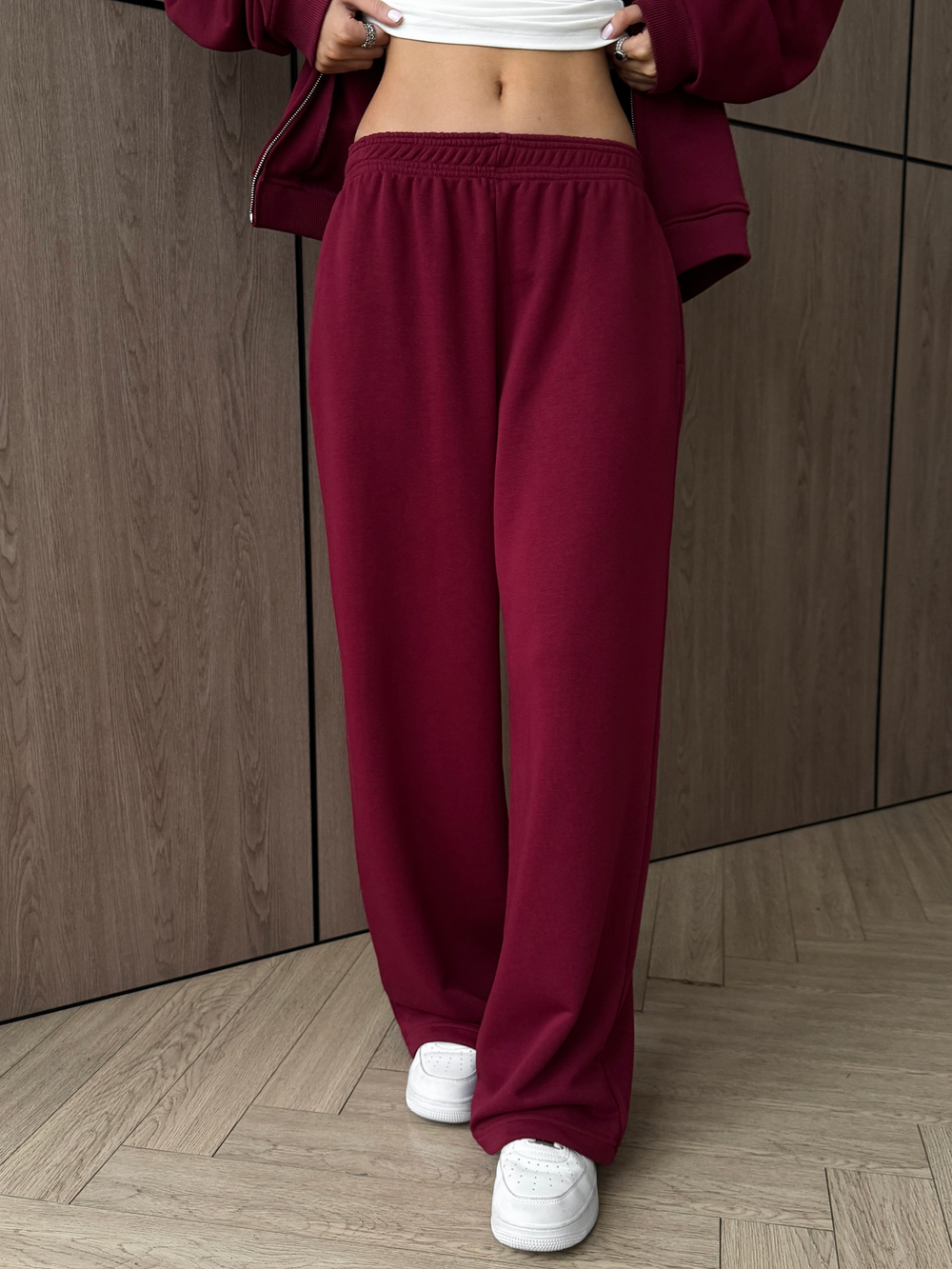 Костюм худи + брюки красный