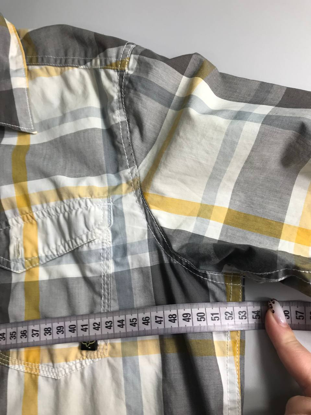 Рубашка Fox в актуальную клетку, маркировка М, визуально на 46/48 размер