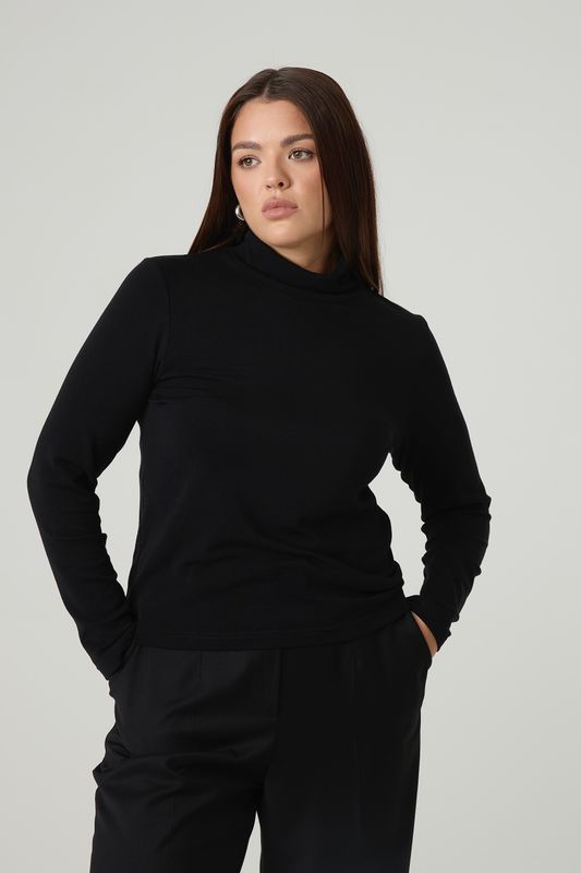 Водолазка с шерстью мериноса, черный