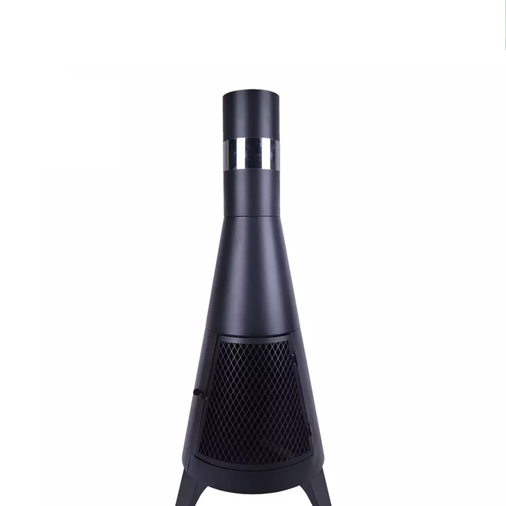 Чаша для костра с дымоходом 44х120 см с хромированной решеткой