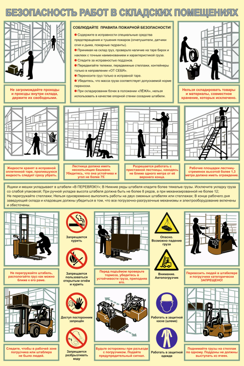 Информационный стенд "Безопасность работ в складских помещениях"