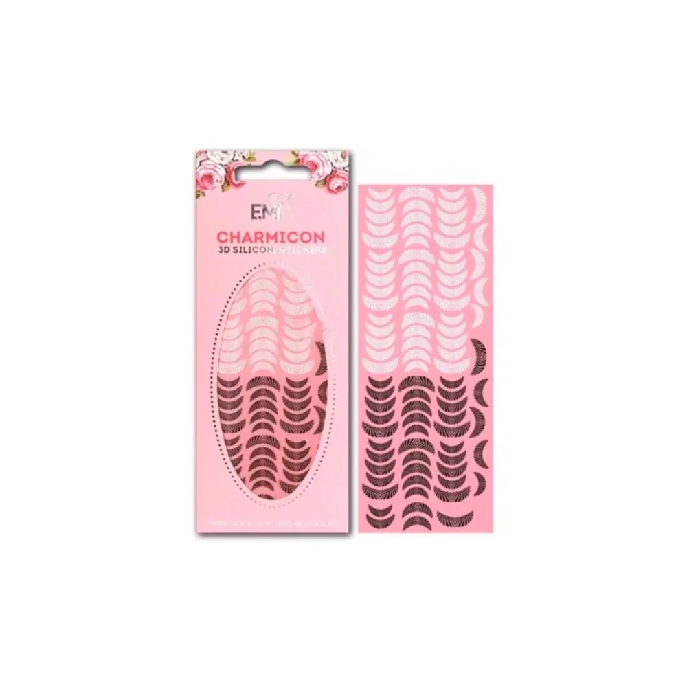 Charmicon 3D Silicone Stickers «Лунулы №16» черные/белые