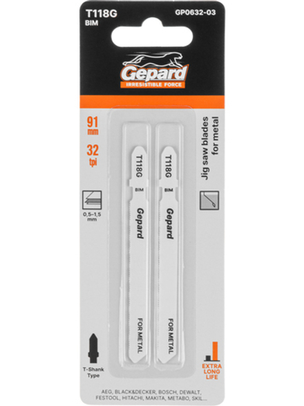 Пилка лобз. по металлу T118G (2 шт.) GEPARD