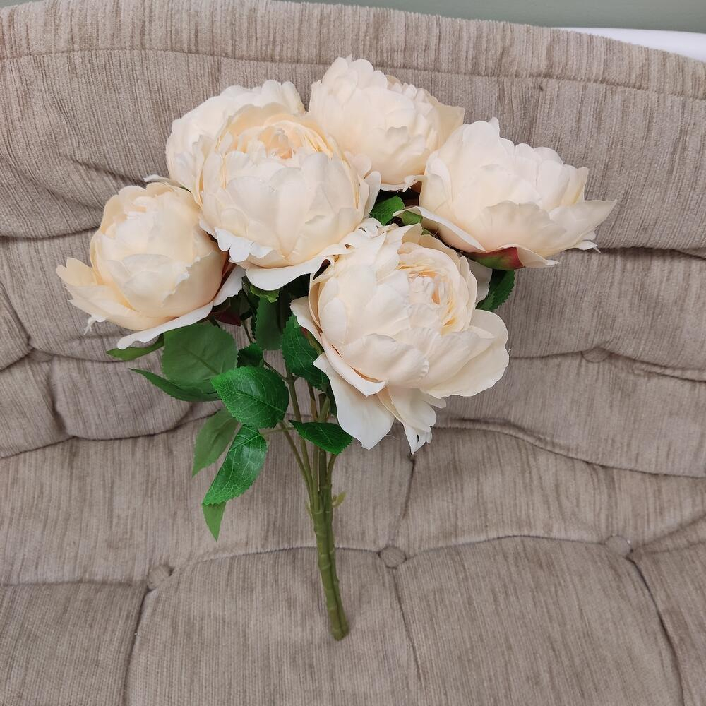 Букет искусственных персиковых пионов