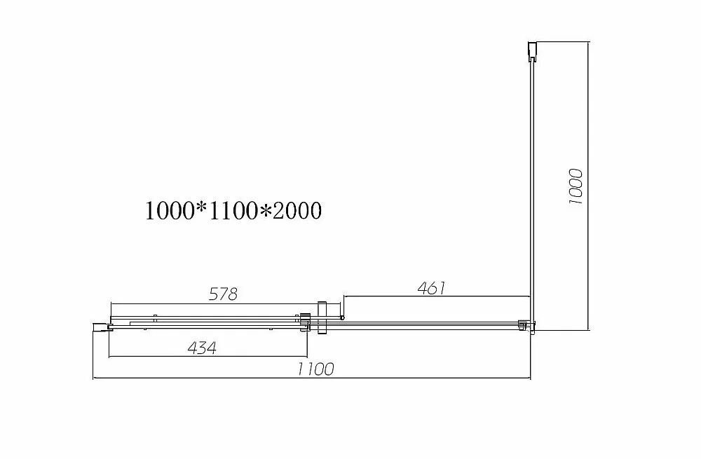 Душевой уголок Vincea Dice VSR-4D1011CLB 110х100 стекло прозрачное/профиль черный