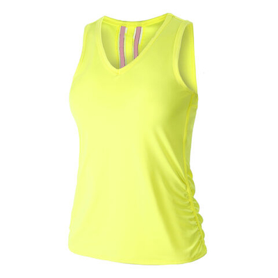 Женская теннисная майка Lucky in Love V-Neck Ruche Tank Top Special Edition Women - Neon Yellow