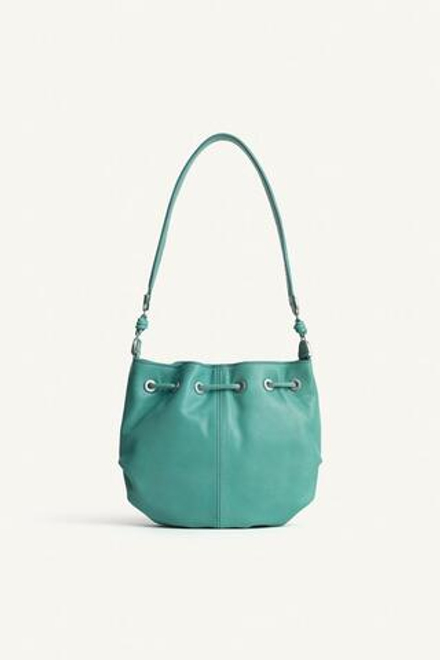 ZARA КОЖАНАЯ МИНИ-СУМКА ЧЕРЕЗ ПЛЕЧО, СИНИЙ