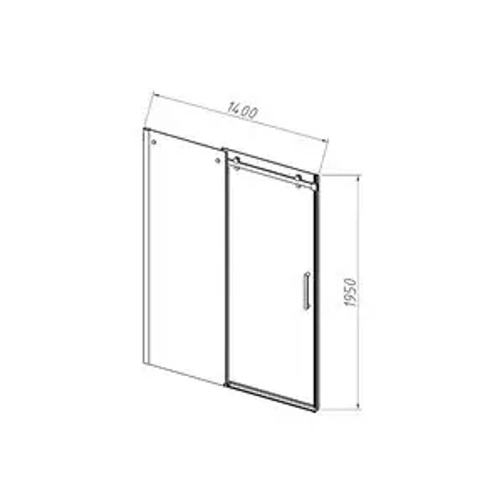 Душевая дверь Como-N VDS-4CN140CGB, 1400, черный, стекло тонированное, , шт