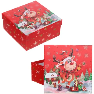 Коробка подарочная «Новогодний гость» 20*20*9,5 см