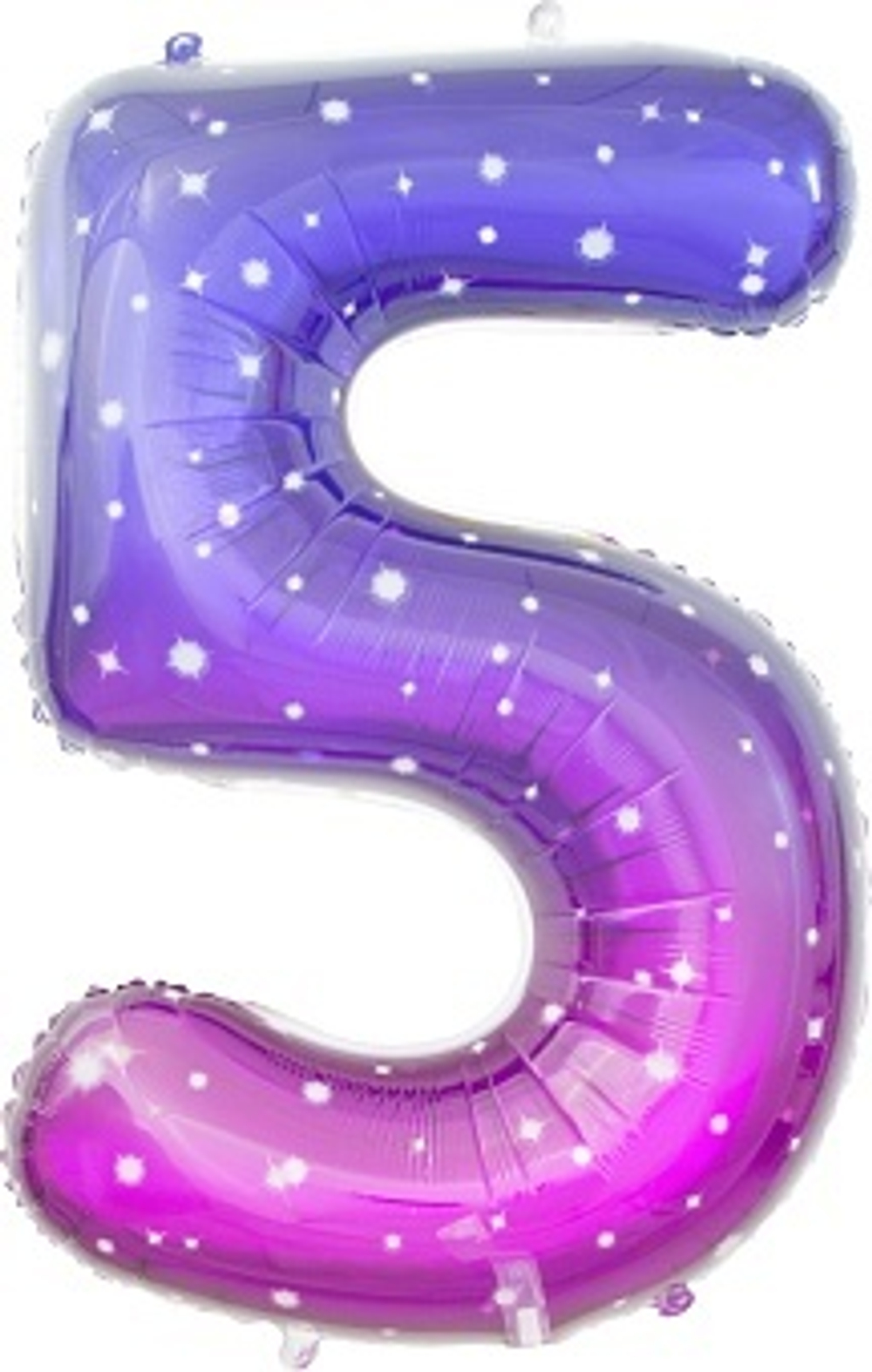 К Цифра 5 Сияющий космос Сиреневый Градиент 85 см.