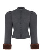 Жакет Winter c норкой,серый