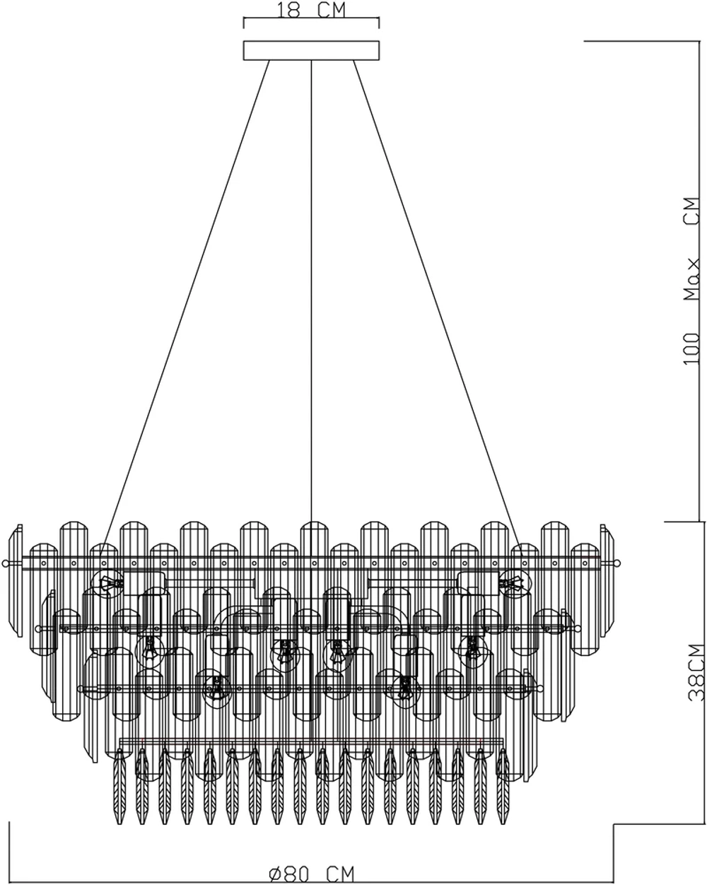 Подвесная люстра Divinare BELLATRIX 3510/02 SP-18