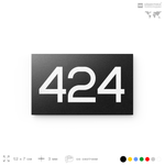 Номер на дверь 424, табличка на дверь для офиса, квартиры, кабинета, аудитории, склада, черная 120х70 мм, Айдентика Технолоджи