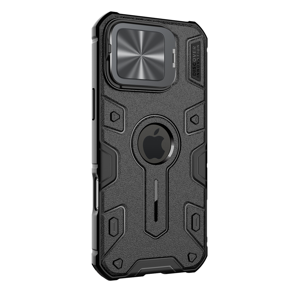 Чехол от Nillkin на iPhone 16 Pro Max с откидной крышкой для камеры и и поддержкой беспроводной зарядки MagSafe, серия CamShield Armor Prop Magnetic