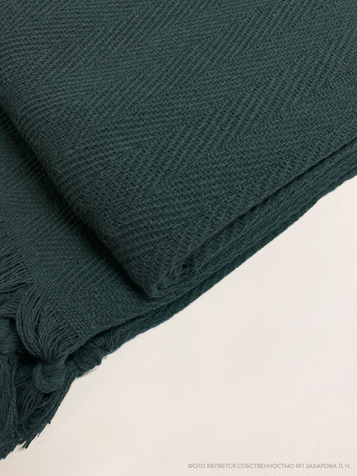Плед-покрывало из хлопка Berlino, цвет Темно-зеленый-бирюзовый