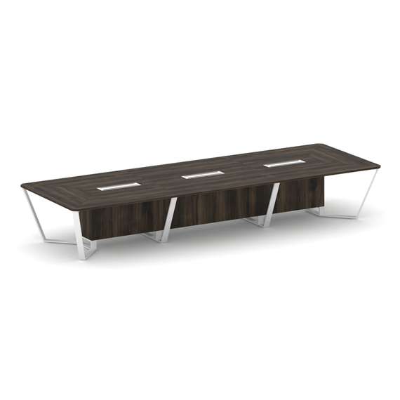 Steel Meet Стол переговорный прямоугольный KDK-PR.B.SP-16 Дуб Мали/Металл Белый 4800*1600*750