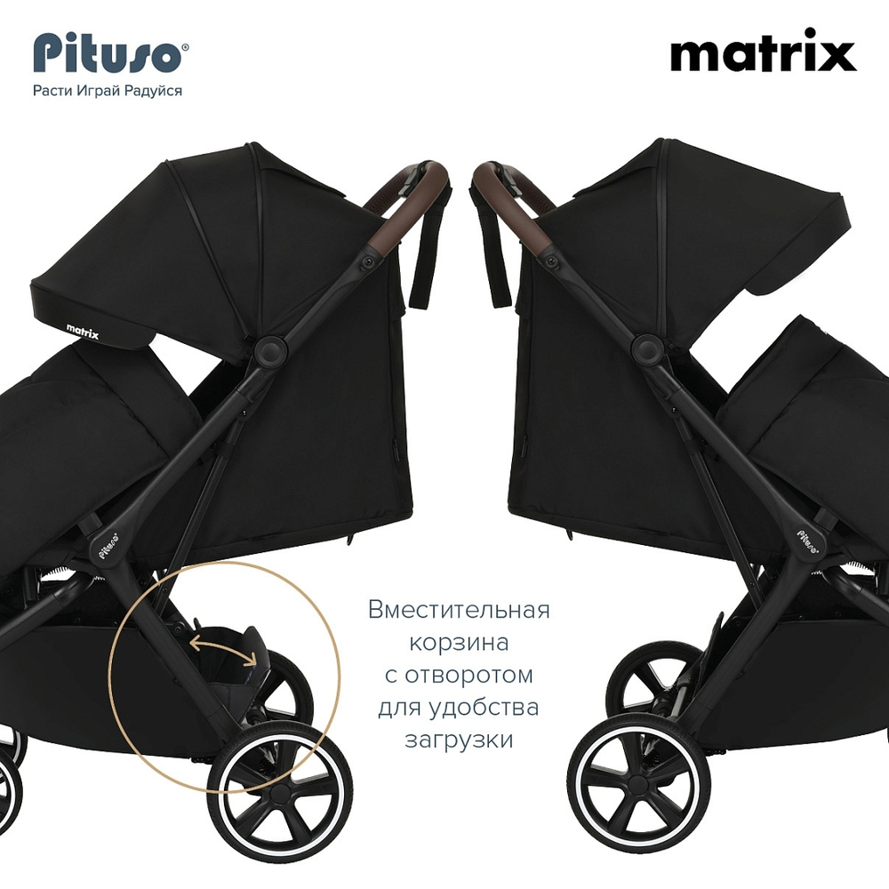 Pituso Коляска прогулочная MATRIX XXL Black