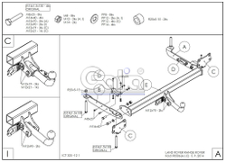 Фаркоп оцинкованный Galia R050A для Land Rover Range Rover 2002-2013(паспорт и сертификат в комплекте)(без электрики)