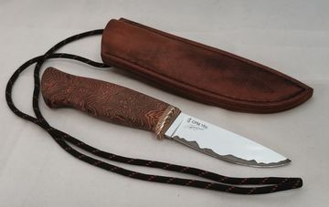 Нож шейный СРМ 15V макумэ, рук. вторская микарта