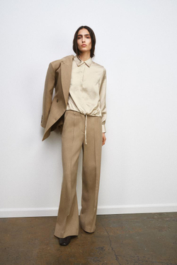 ZARA АТЛАСНАЯ РУБАШКА ZW WOMAN, ЭКРЮ