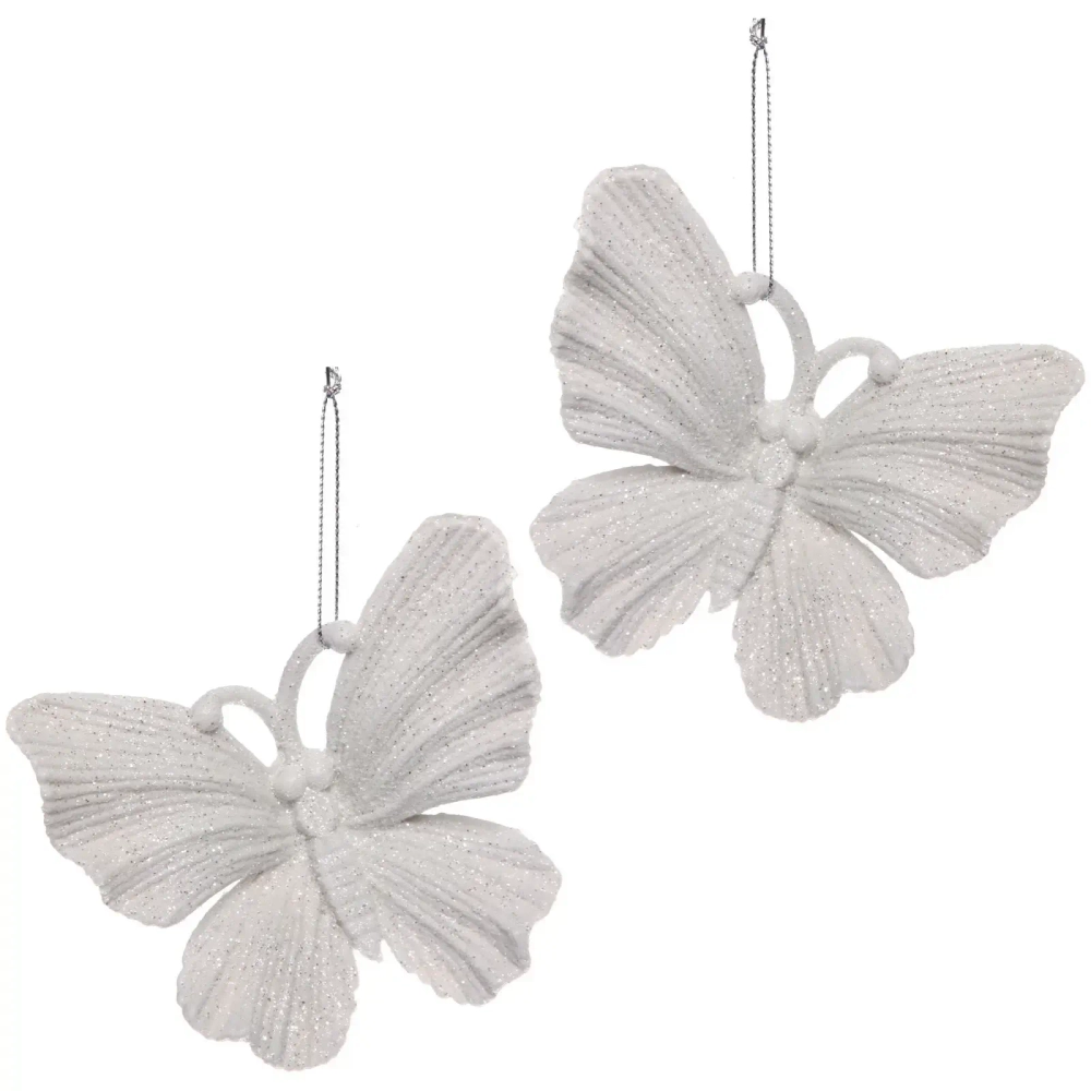 Подвеска «Волшебная бабочка» 11 см (набор 2 шт), Белый