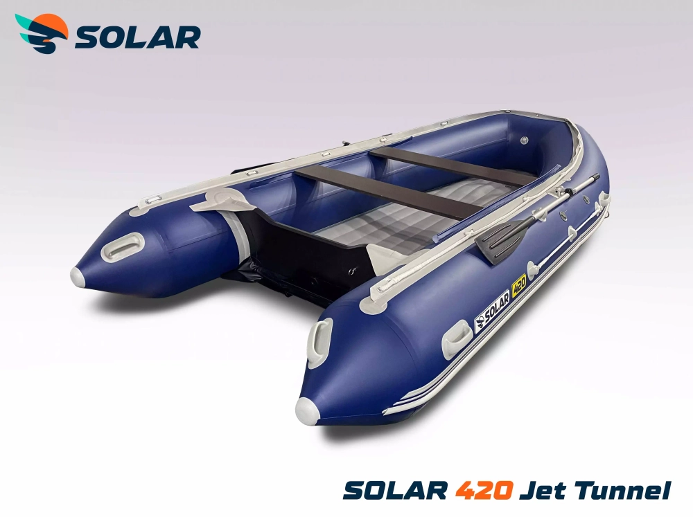 Лодка надувная моторная solar-420 jet tunnel