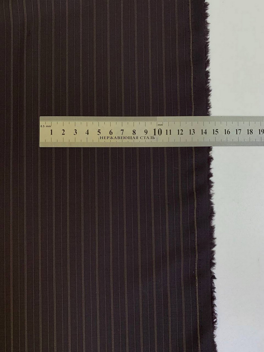 Костюмная вискоза принт полоска, коричневый/беж