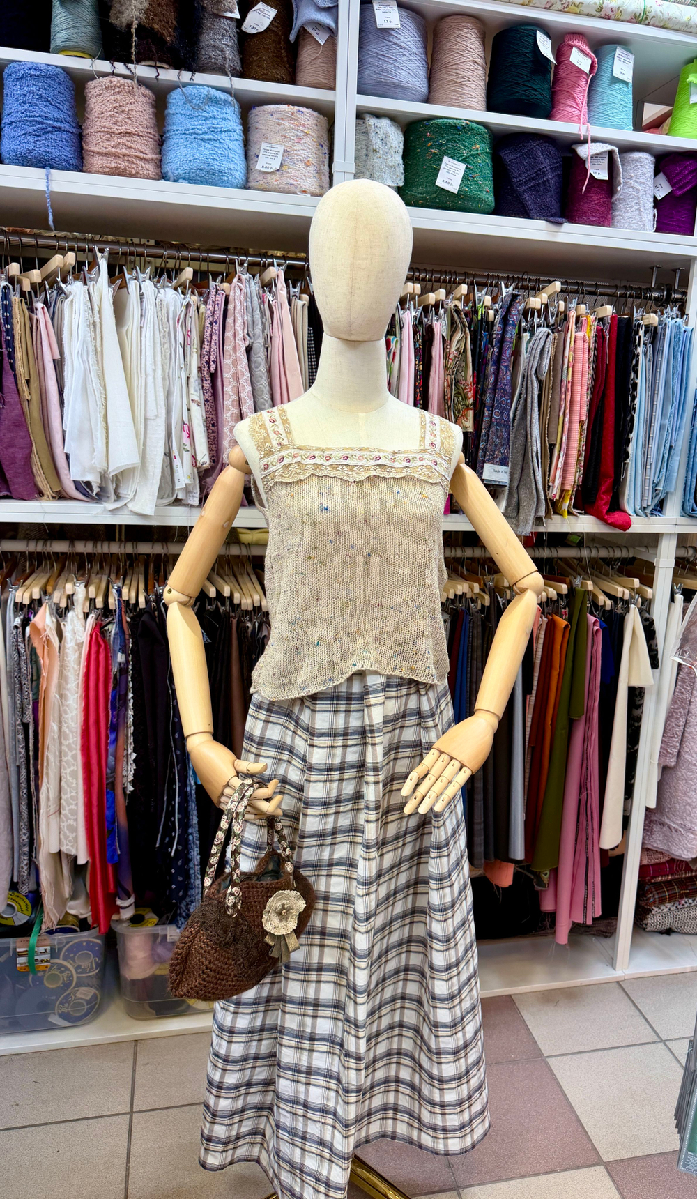 Ткань Лен 100% с вплетением люрексовой ниточки (Италия) ш-140 см. 1 м