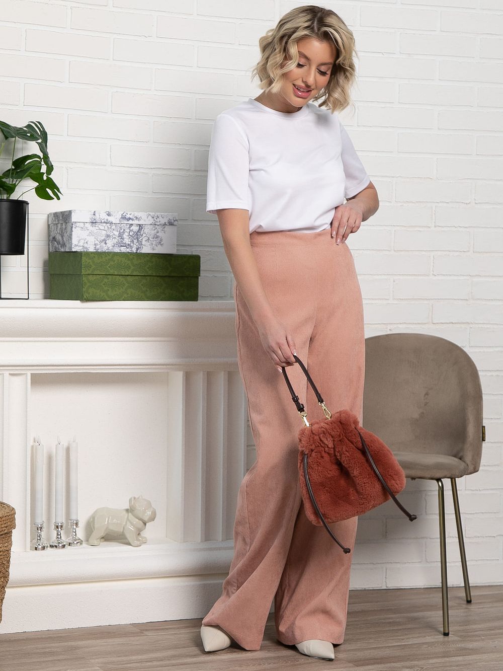 Брюки вельветовые Жанин (розовые) Б15205-10М LT Collection