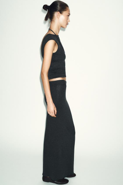 ZARA МЯГКАЯ ПРЯМАЯ ЮБКА, АНТРАЦИТОВО-СЕРЫЙ