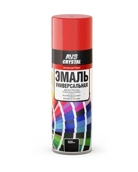 Краска КРАСНАЯ универсальная алкидная 520 мл (ЭМАЛЬ) AVS AVK-504 A07126S