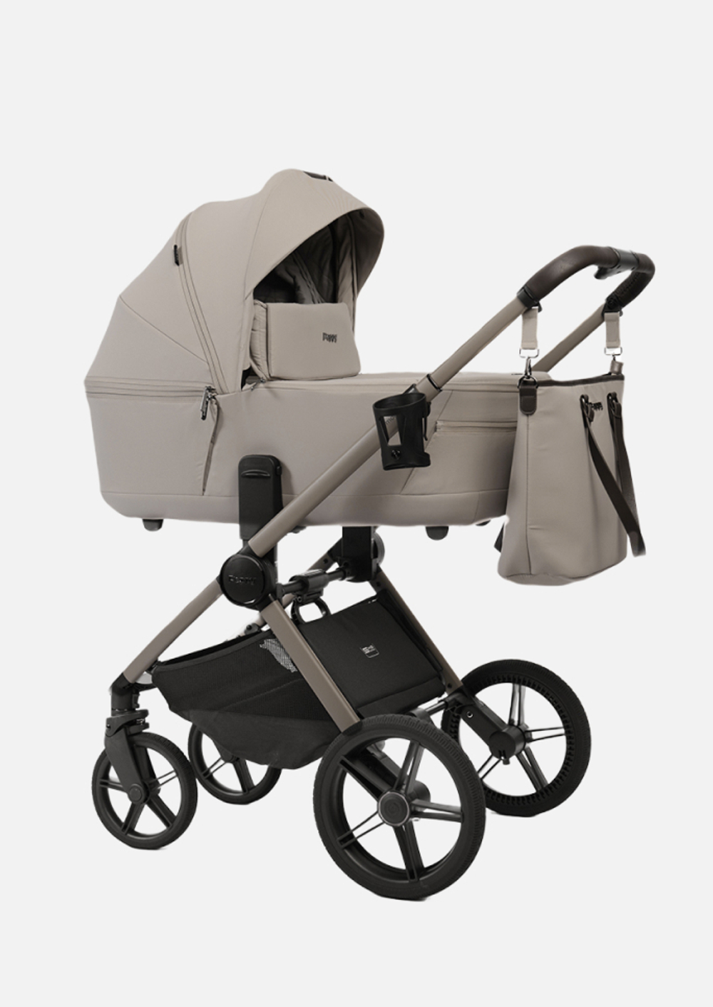 Peppy Коляска детская Monaco thermo 2 в 1 Latte (бежевый), рама серо-коричневая