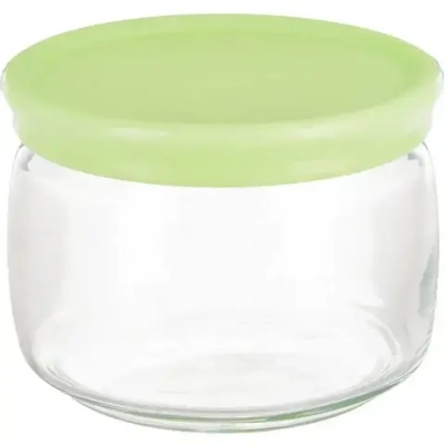 Банка с крышкой ЧЕШНИ 420 мл (зеленая крышка)