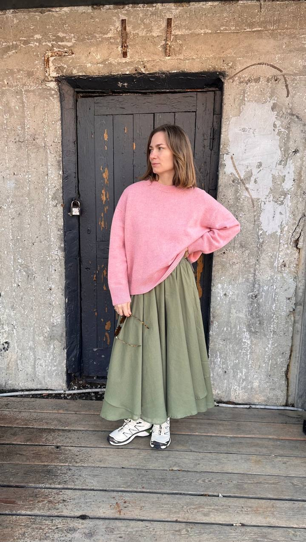 Пуловер "Зое" из кашемира с мериносом розовый меланж