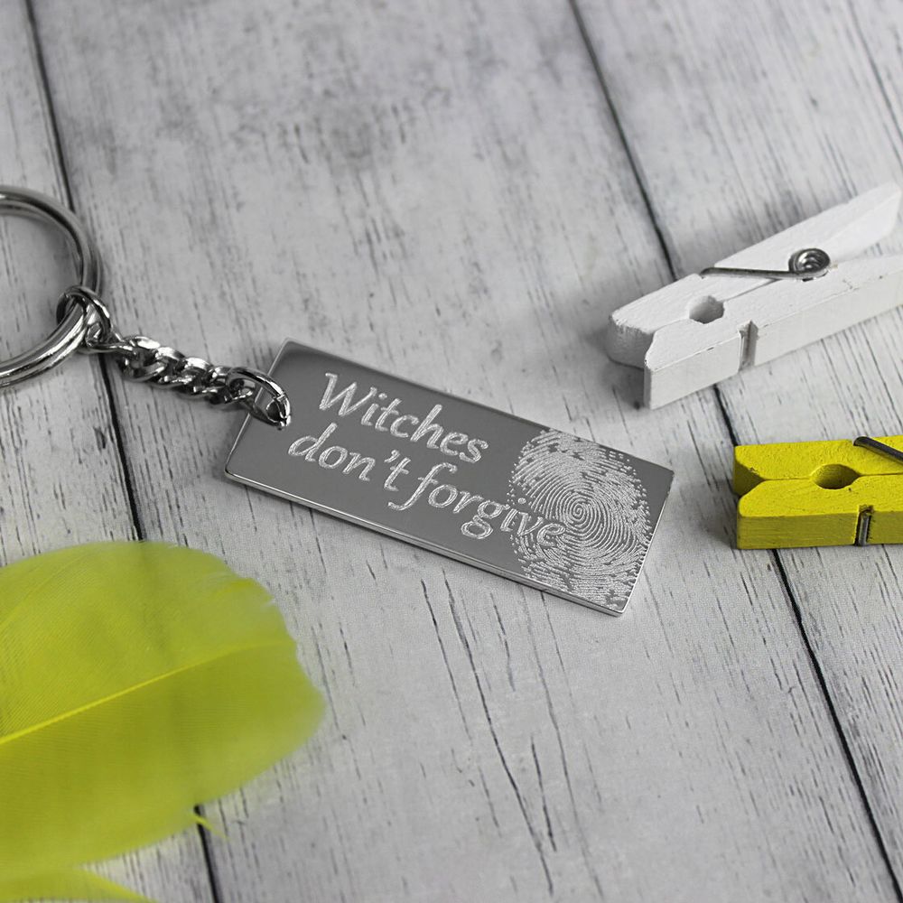 Серебряный брелок с гравировкой отпечатка пальца на заказ