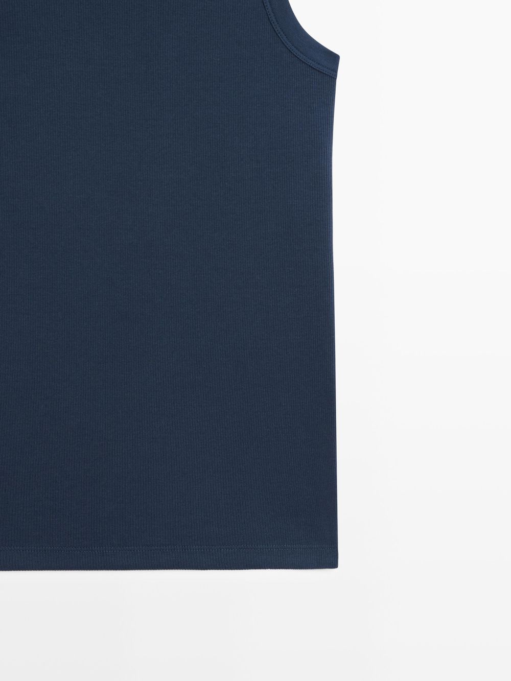 Massimo Dutti Футболка из смесовой хлопковой ткани, темно-синий