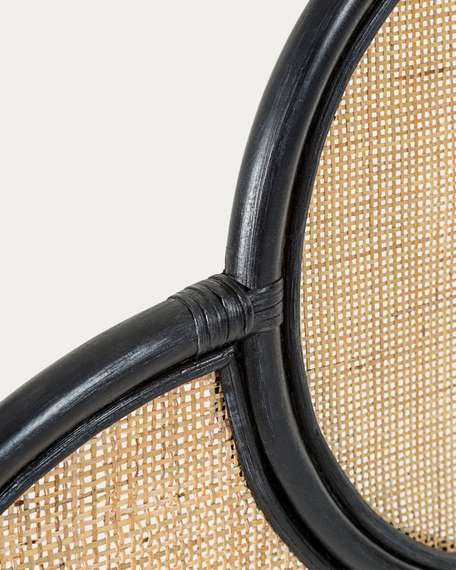 Изголовье из ротанга Lalita с черным каркасом 170х120 см