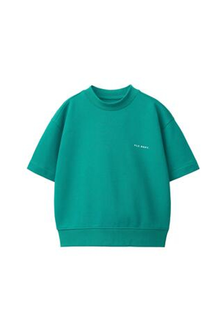 ZARA ТОЛСТОВКА С КОРОТКИМИ РУКАВАМИ И РЕЛЬЕФНОЙ НАДПИСЬЮ, ЗЕЛЕНЫЙ