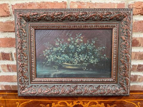 Винтаж: Антикварная картина «Натюрморт»