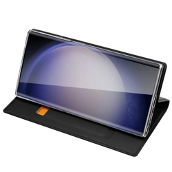 Чехол книжка из PU кожи черного цвета от Dux Ducis для Samsung Galaxy S23 Ultra, серия Skin Pro Series Case