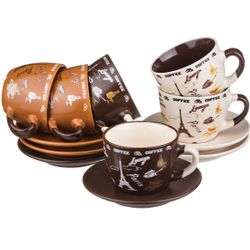 ЧАЙНЫЙ НАБОР НА 6 ПЕРСОН 12 ПР. 250 МЛ.ВЫСОТА=7 СМ.(КОР=6НАБОР.)