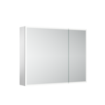 Зеркальный шкаф для ванной комнаты из алюминия Sancos Evoke 900x700х136 мм с LED подсветкой, арт. SC8090