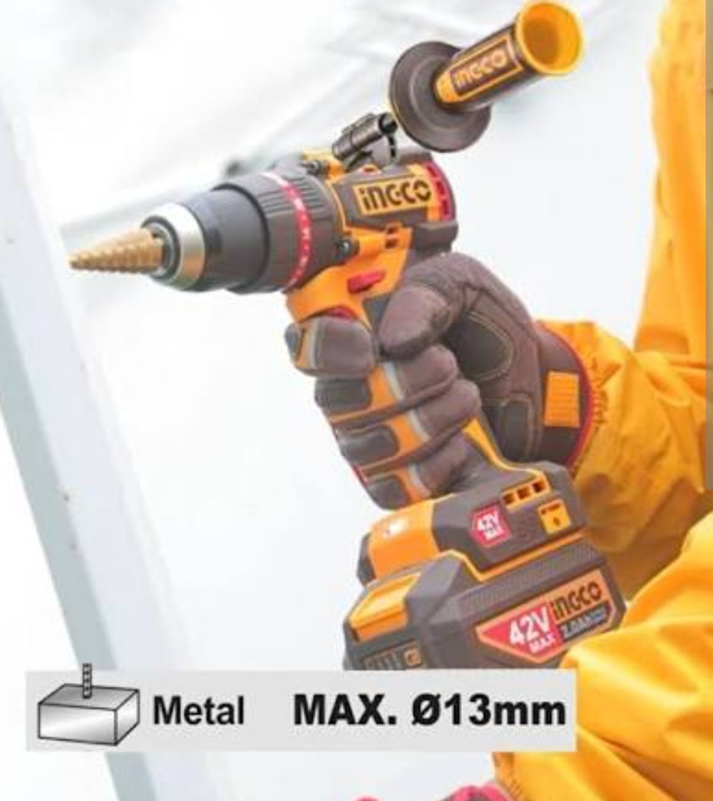 Аккумуляторный бесщёточный ударный шуруповерт INGCO CIDLI429982 INDUSTRIAL 42 В 99 Нм