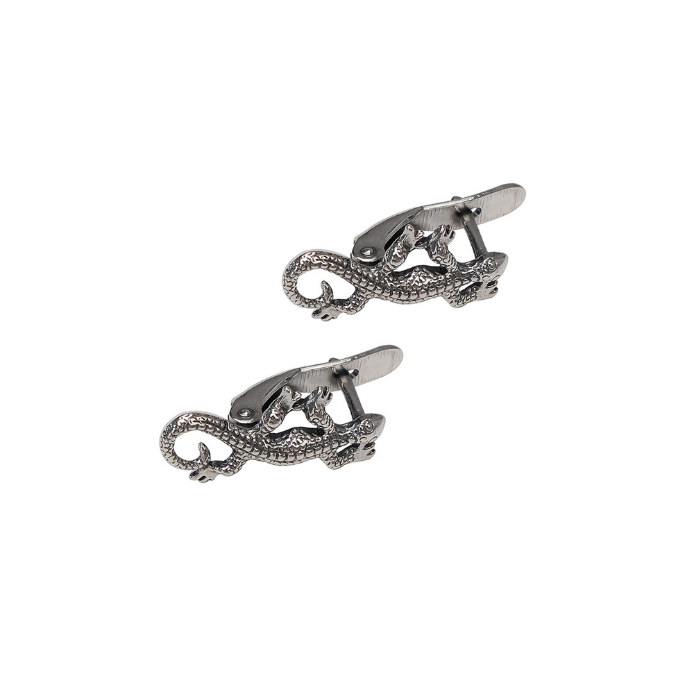"Саламандра" серьги в серебряном покрытии из коллекции "Животные" от Jenavi с английским замком