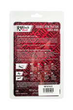 Черная насадка на пенис для двойного проникновения Black&Red - 16,5 см.