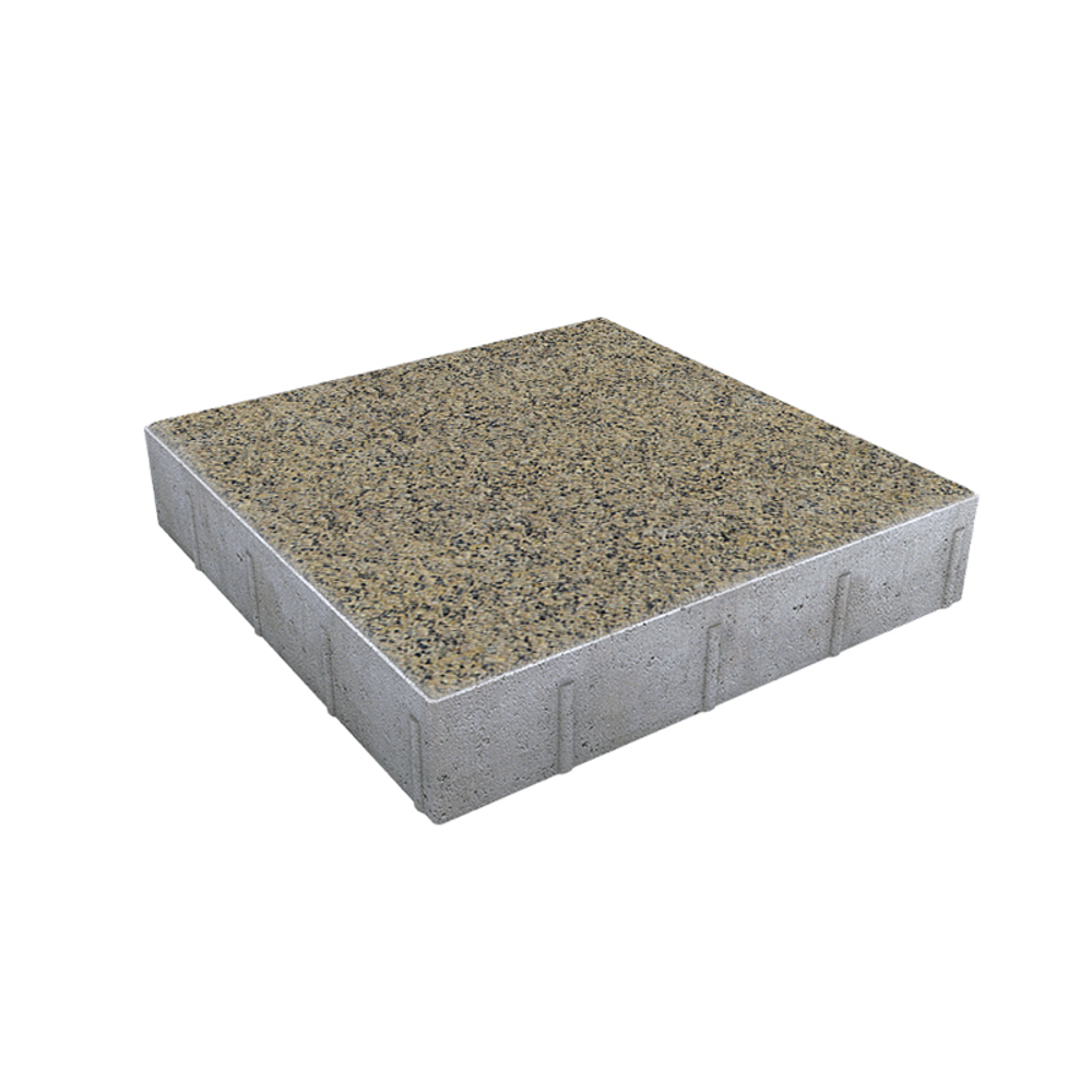 Тротуарная плитка КВАДРАТ 500х500 мм - Гранит+ Желтый с черным