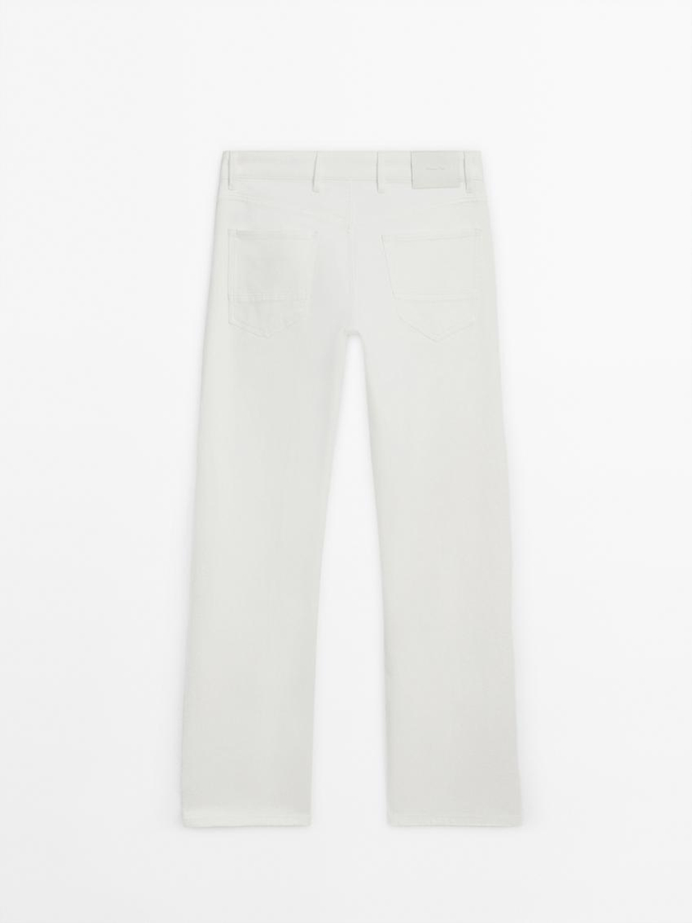 Massimo Dutti Зауженные джинсы из смесового хлопка, натуральный, кремовый