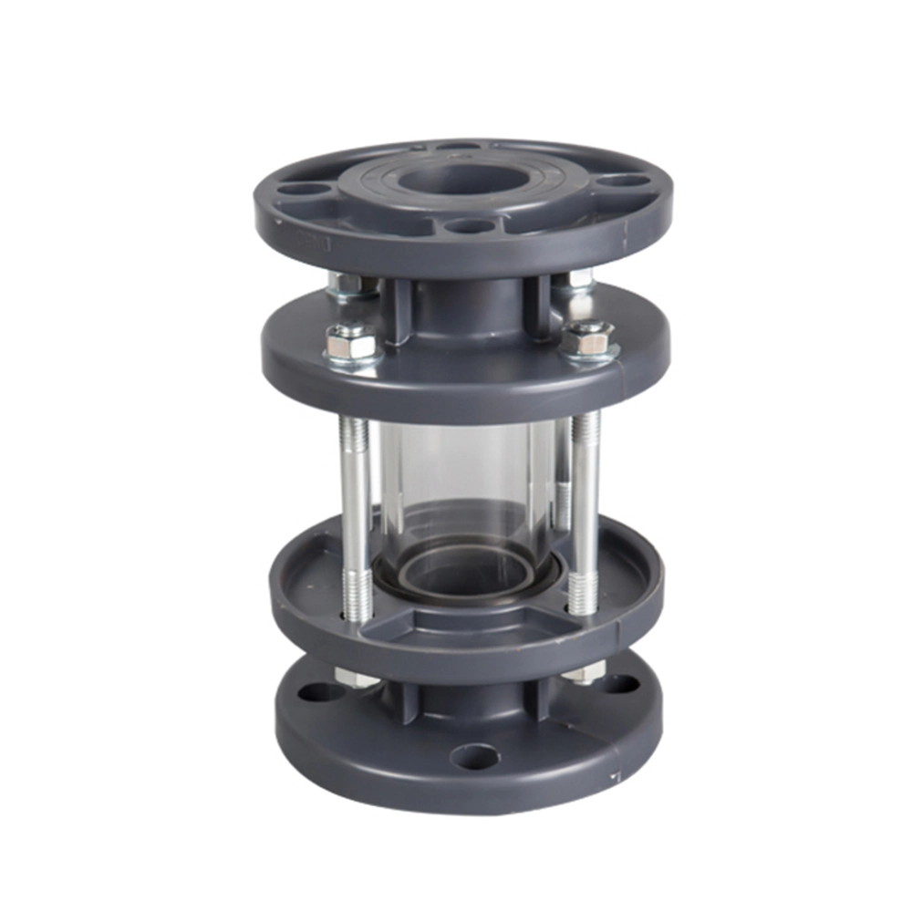 Смотровое стекло ПВХ (НПВХ) разборное с фланцевыми окончаниями под клей (Ру8-10), Китай