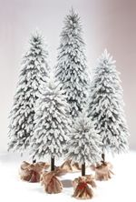 Заснеженная елка на ножке «Иветта» (Литая хвоя) от 1.1 м до 2,4 м